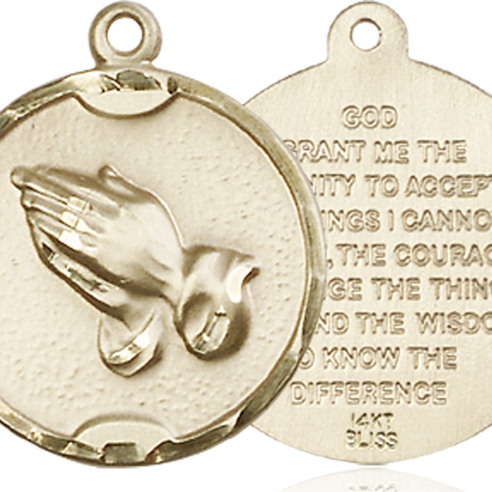 14kt Gold Praying Hands Pendant - 1629KT