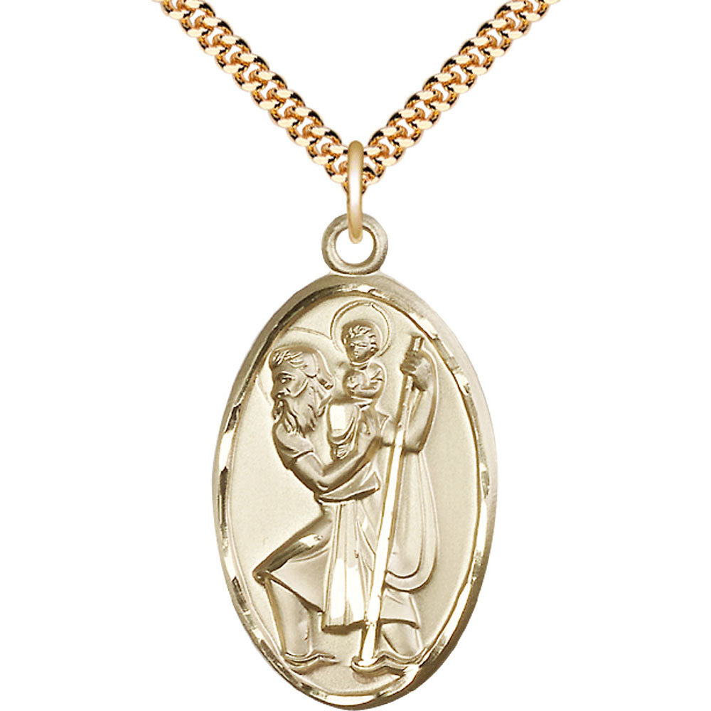 Gold Filled Saint Christopher Pendant - 1655GF