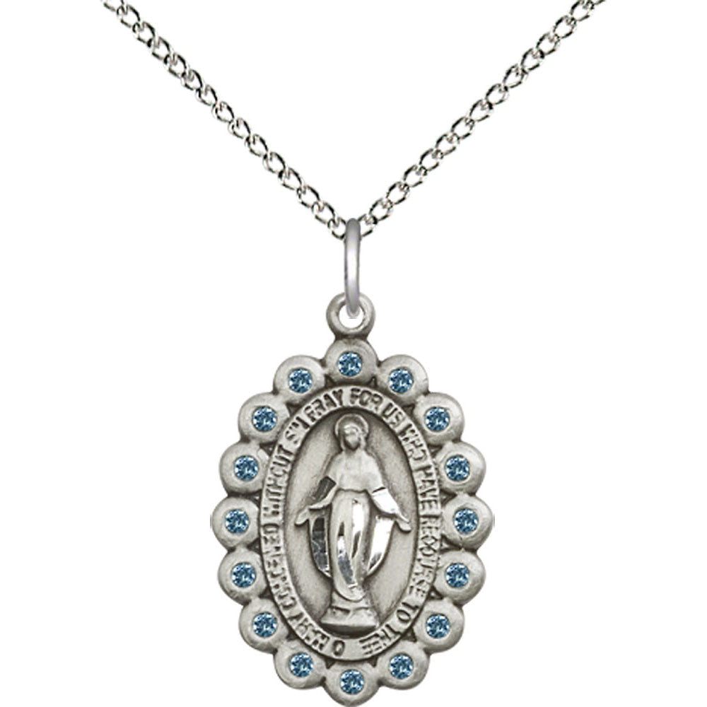 Sterling Silver Miraculous Pendant - 2009ASS