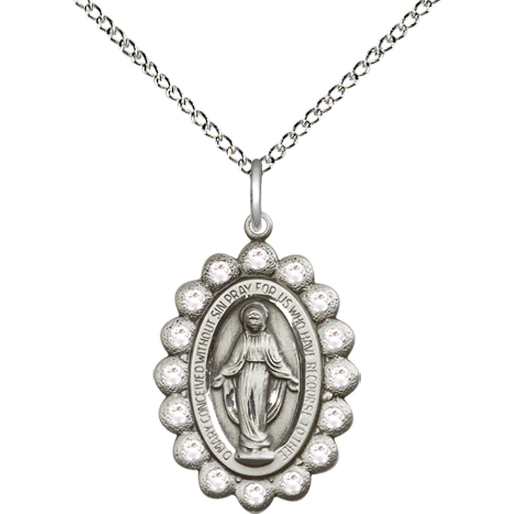 Sterling Silver Miraculous Pendant - 2009CSS