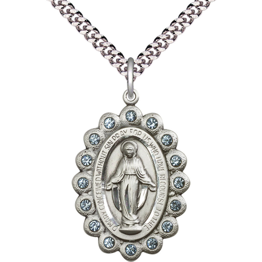 Sterling Silver Miraculous Pendant - 2010ASS