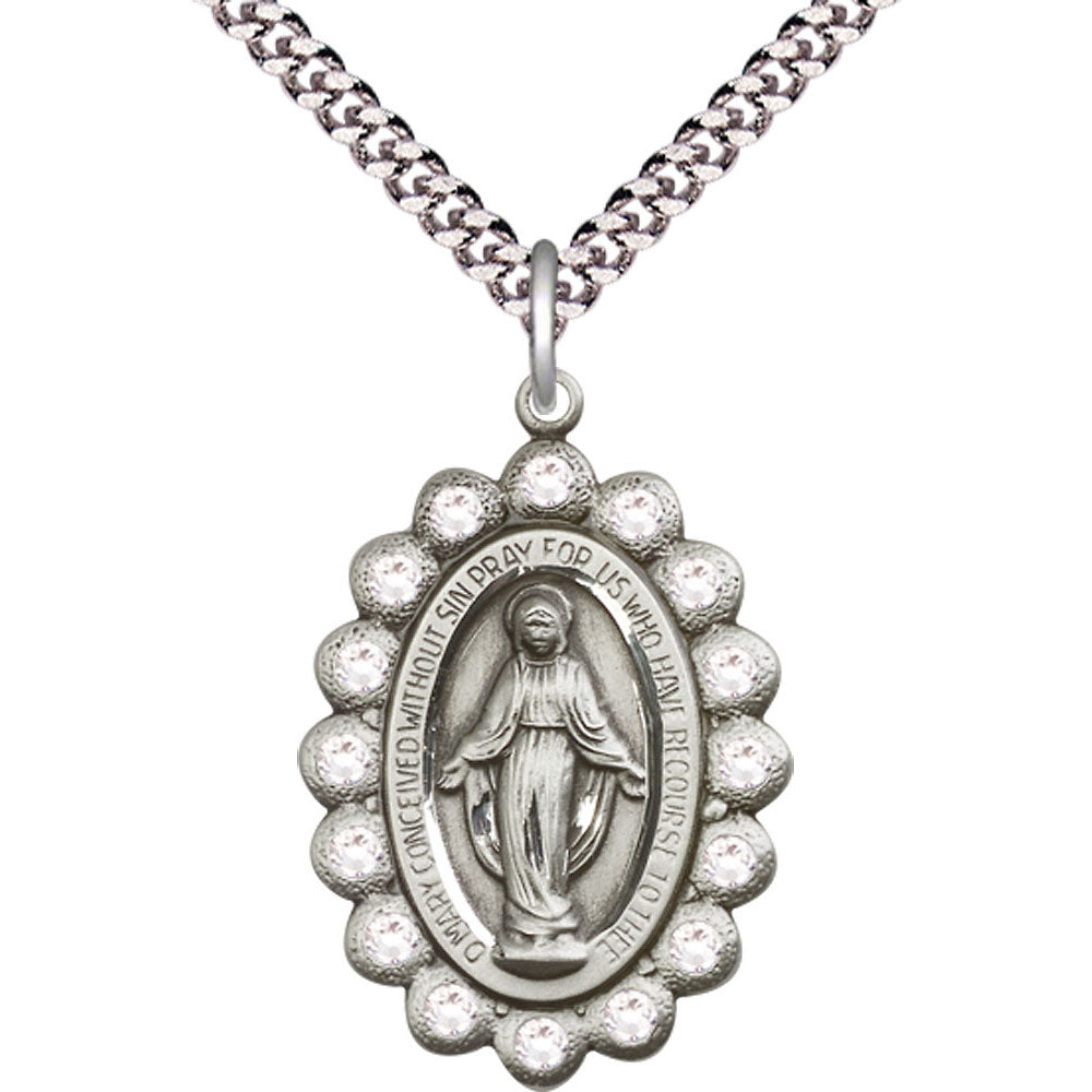Sterling Silver Miraculous Pendant - 2010CSS