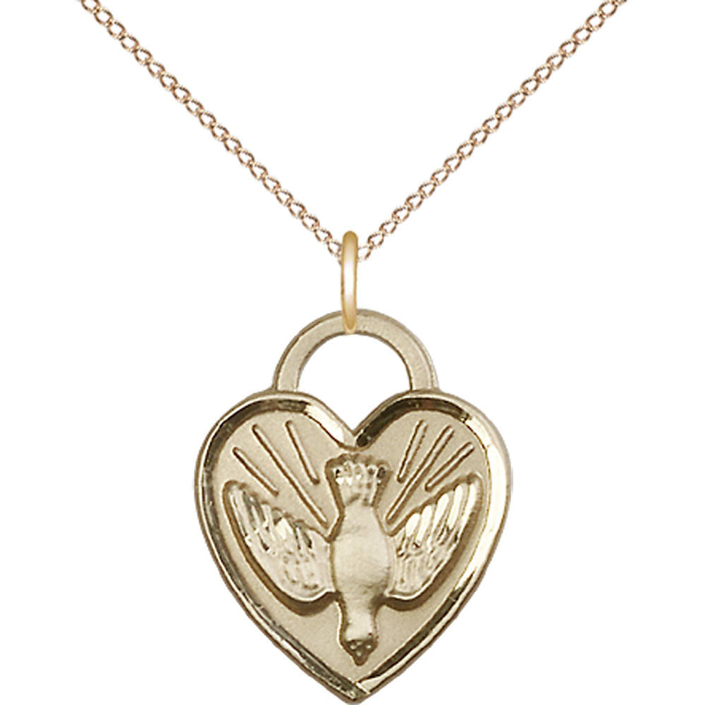 Gold Filled Confirmation Heart Pendant - 3205GF