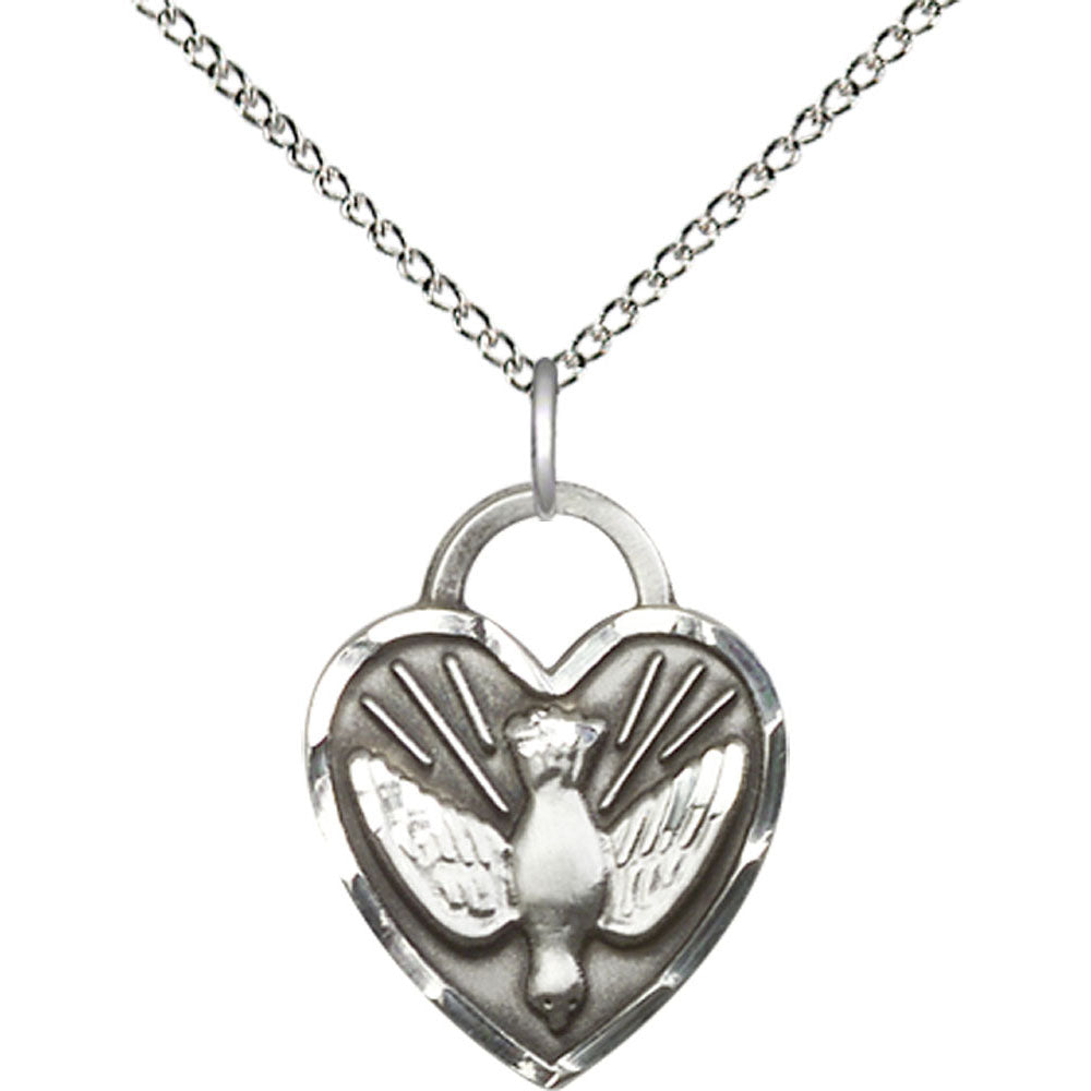 Sterling Silver Confirmation Heart Pendant - 3205SS