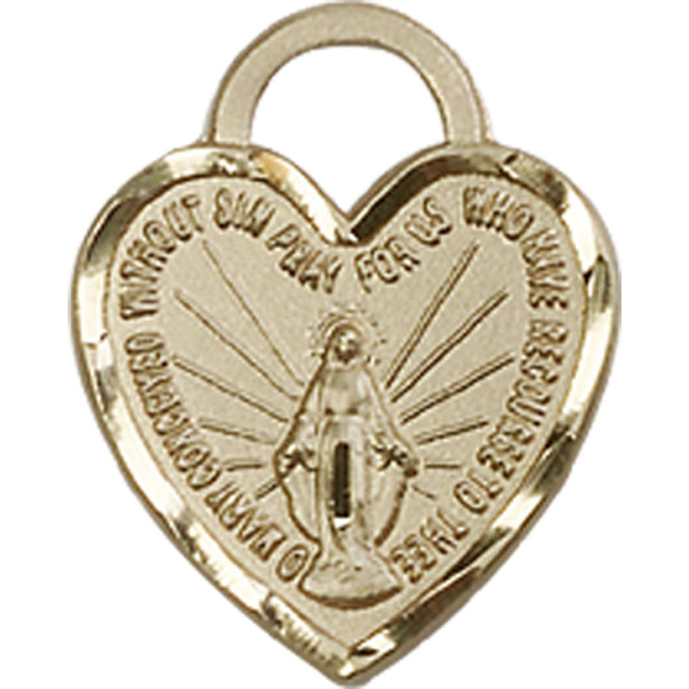 14kt Gold Miraculous Heart Pendant - 3401KT