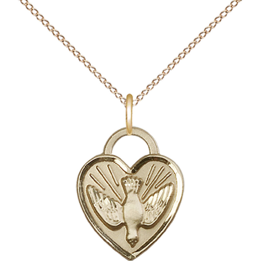 Gold Filled Confirmation Heart Pendant - 3405GF