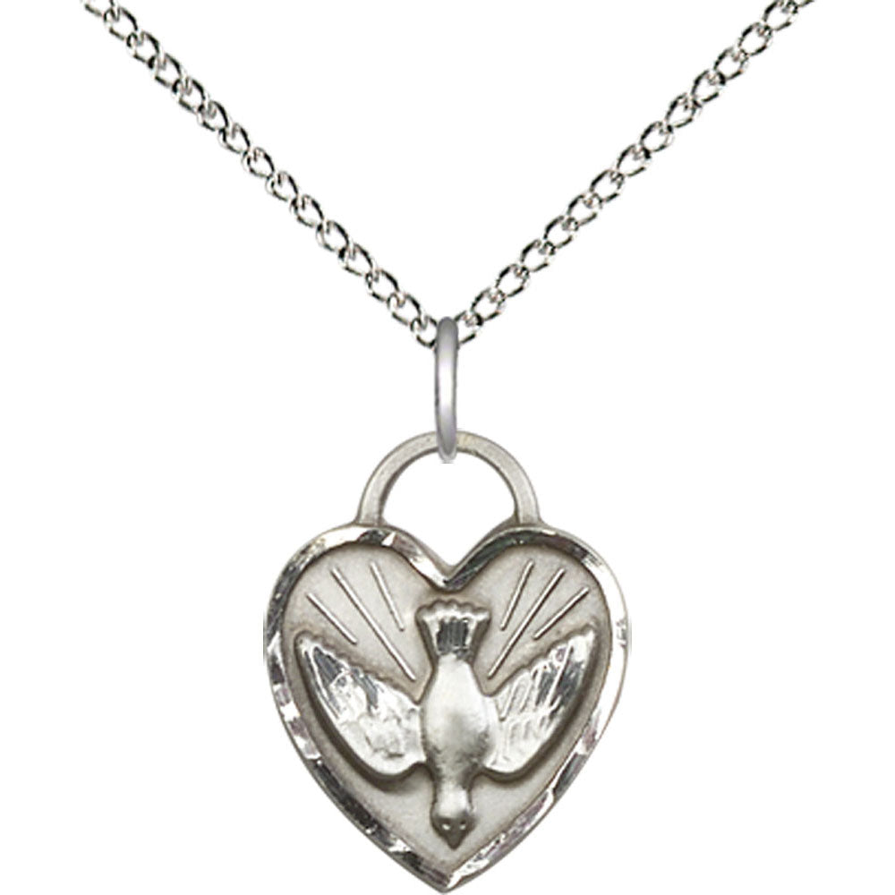 Sterling Silver Confirmation Heart Pendant - 3405SS