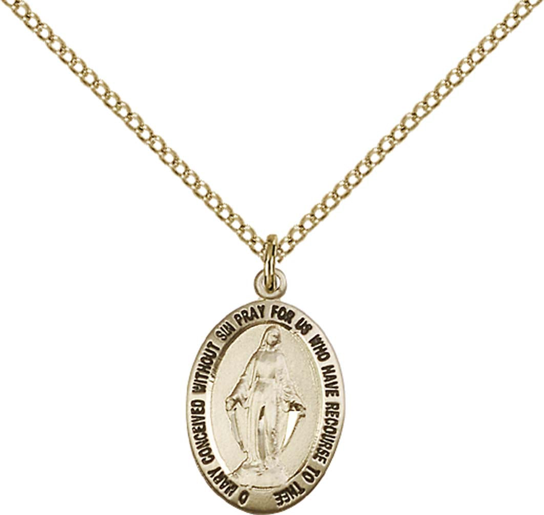 Gold Filled Miraculous Pendant - 3985GF