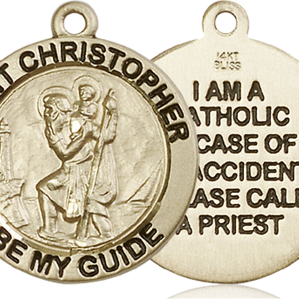14kt Gold Saint Christopher Pendant - 4074KT