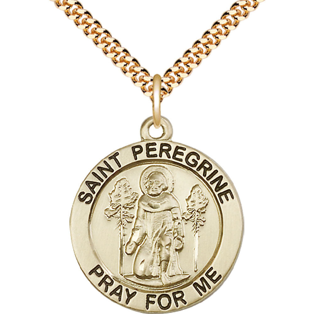 Gold Filled Saint Peregrine Pendant - 4081GF