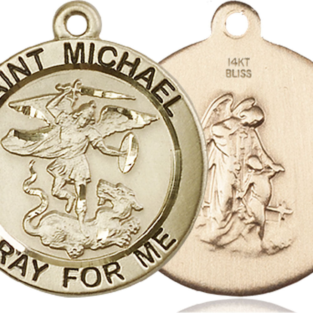 14kt Gold Saint Michael the Archangel Pendant - 4082KT