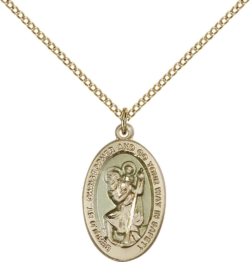 Gold Filled Saint Christopher Pendant - 4123ECGF