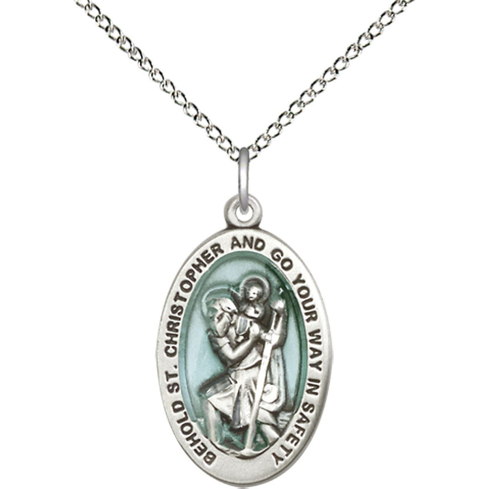 Sterling Silver Saint Christopher Pendant - 4123ECSS