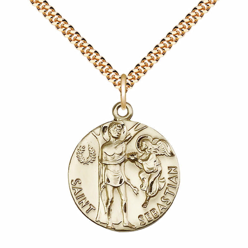 Gold Filled Saint Sebastian Pendant - 4239GF