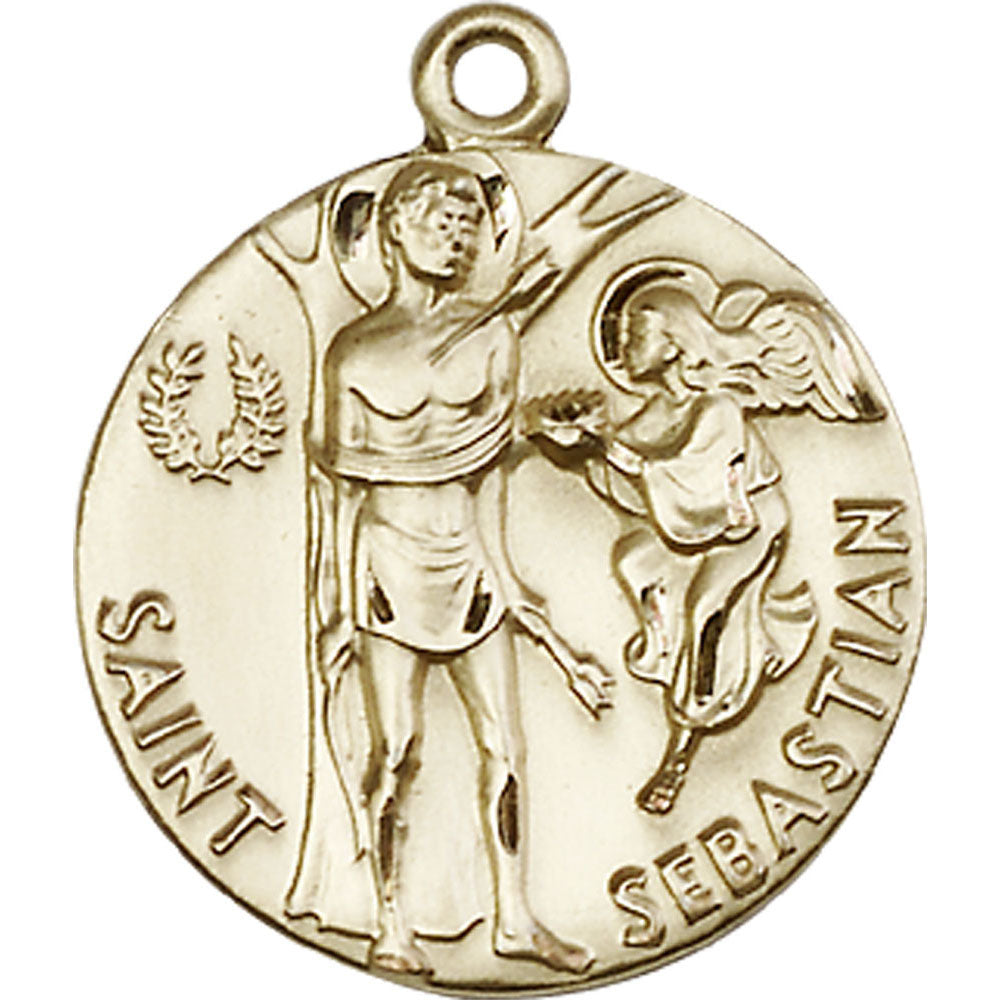 14kt Gold Saint Sebastian Pendant - 4239KT