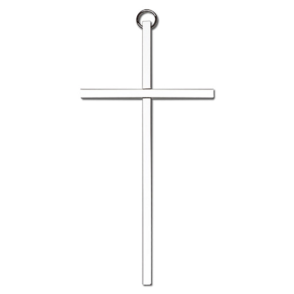 6 inch Plain Polished Silver Finish Cross - 4600S