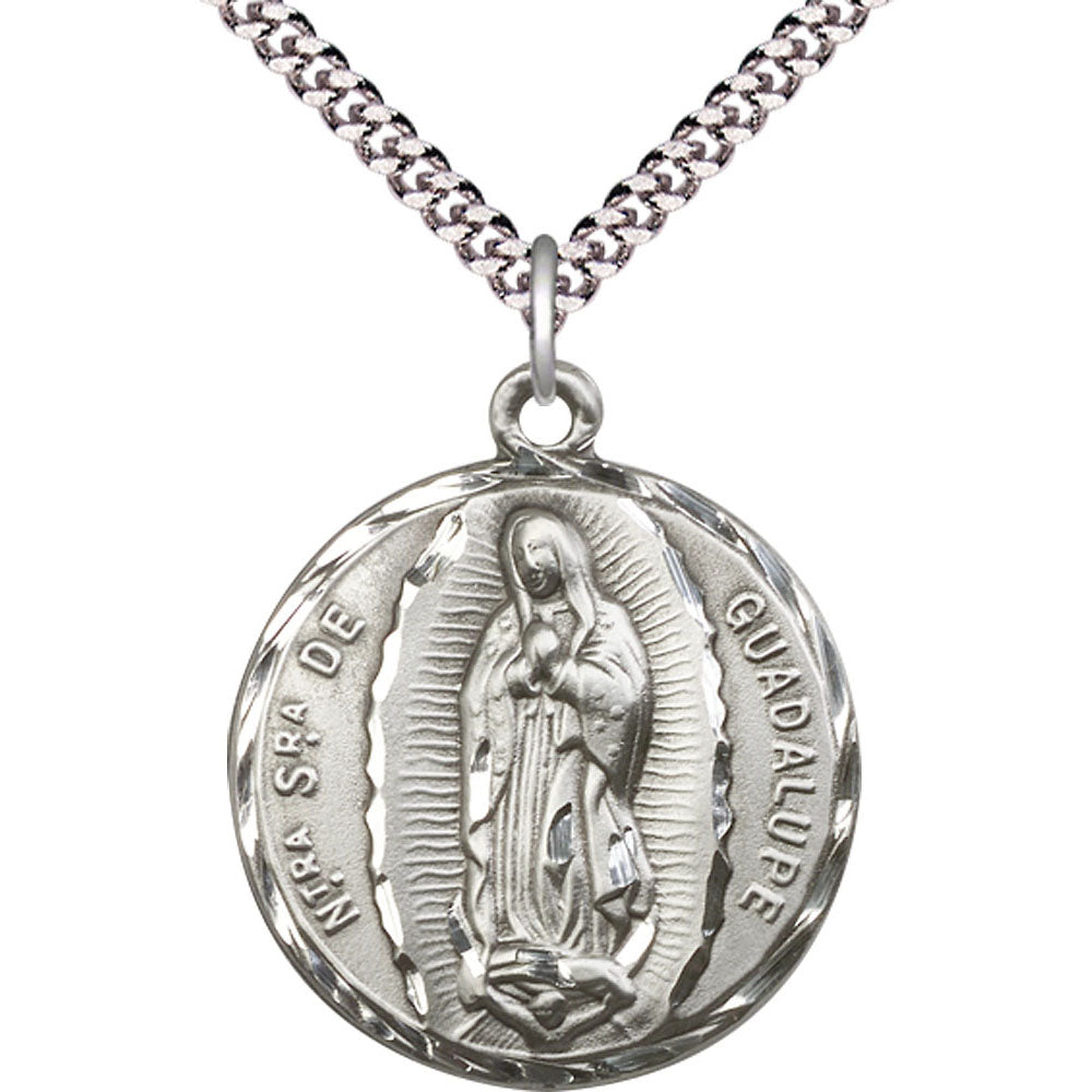Sterling Silver Our Lady of Guadalupe Pendant - 5429SS