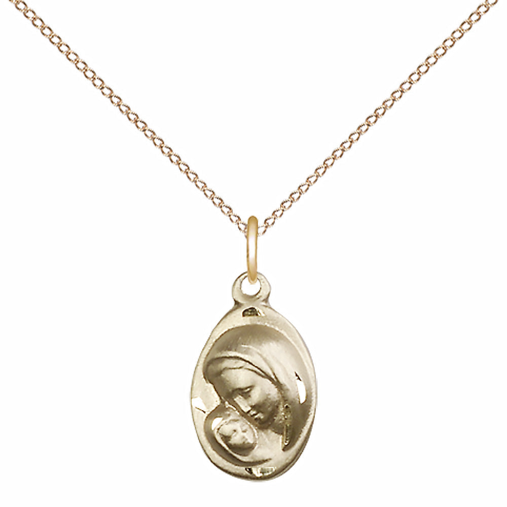 Gold Filled Madonna & Child Pendant - 5447GF