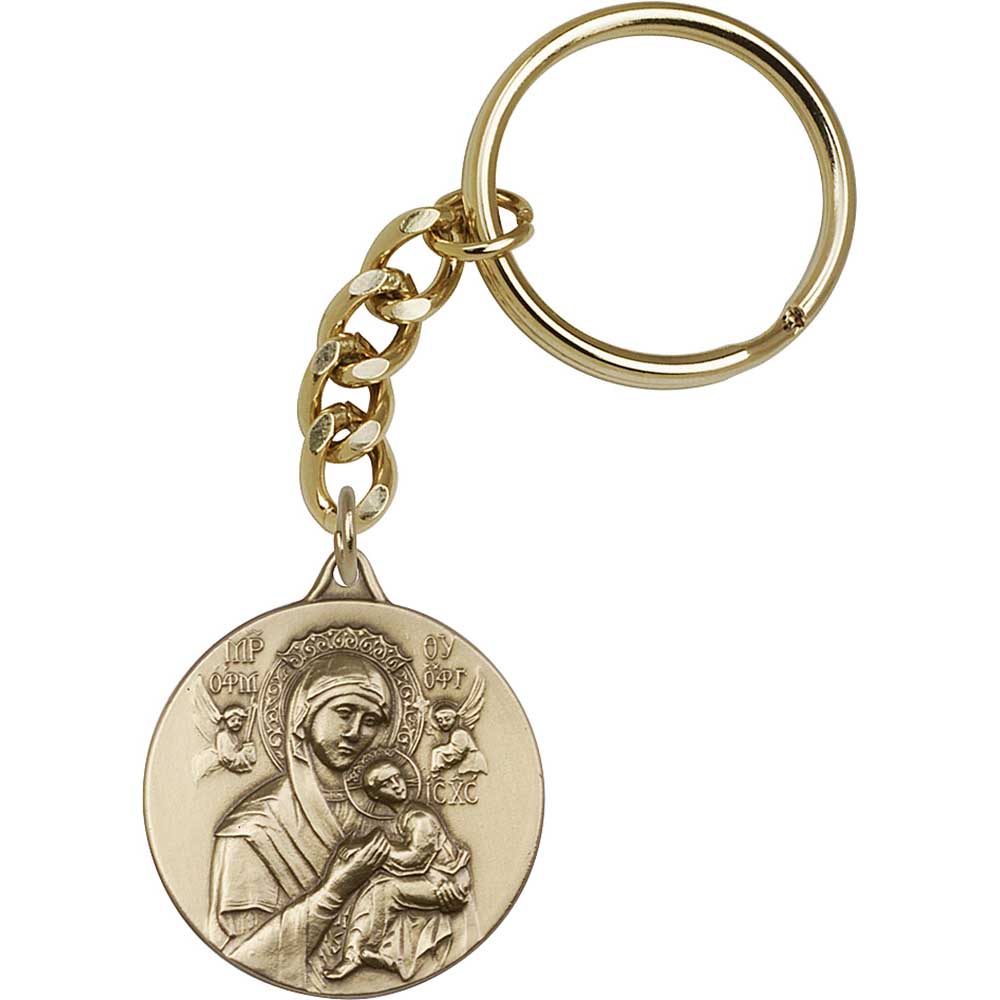 Antique Gold O/L of Perpetual Health Keychain - 5598