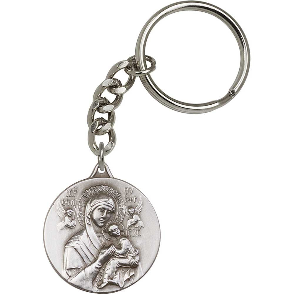 Antique Silver O/L of Perpetual Health Keychain - 5598
