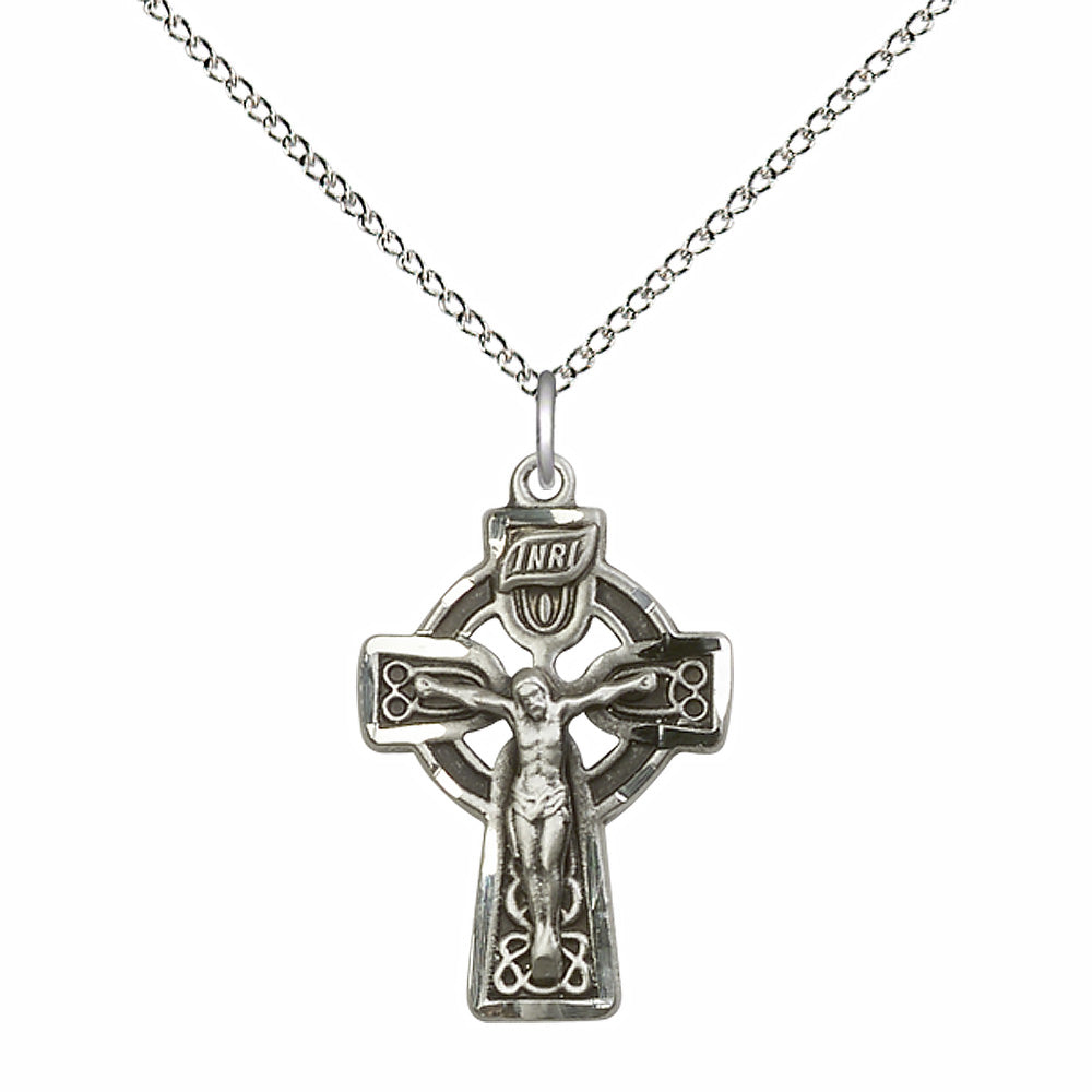 Sterling Silver Celtic Crucifix Pendant - 5684SS