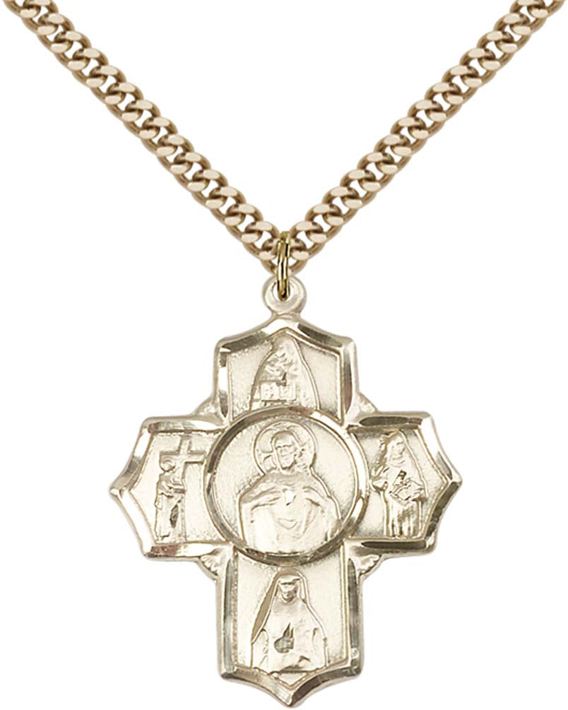 Gold Filled Scapular 4-Way Pendant - 5715GF