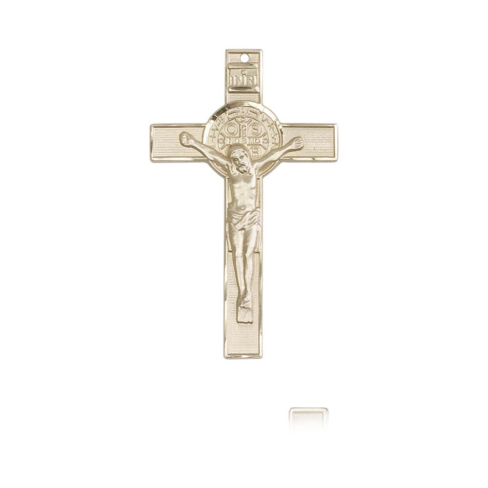 14kt Gold Saint Benedict Crucifix Pendant - 5738KT