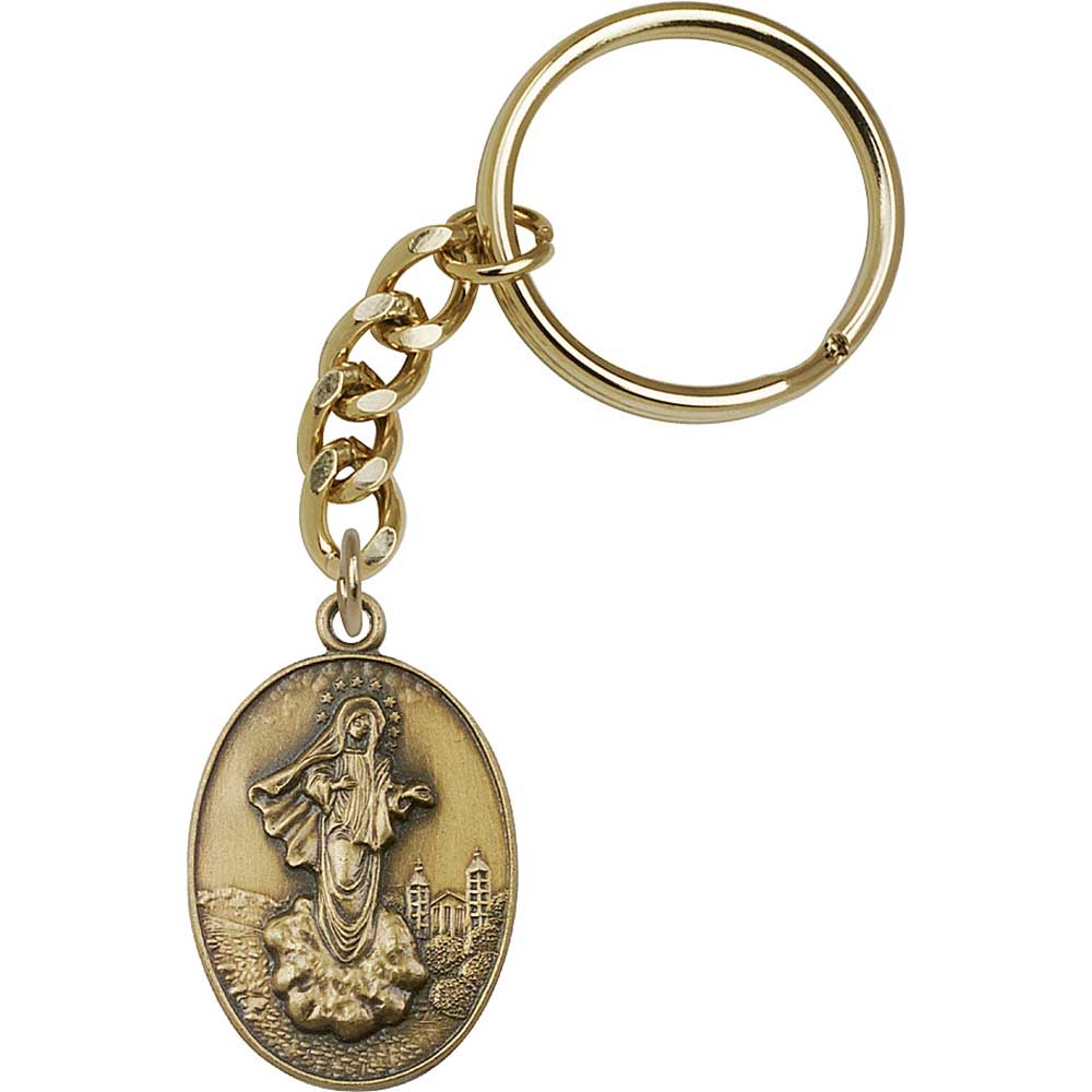 Antique Gold Medjugorje Keychain - 5839