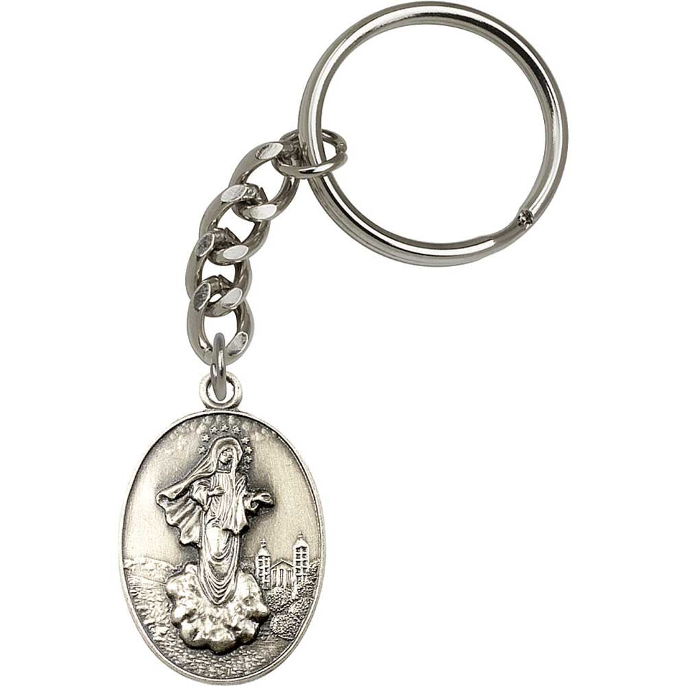 Antique Silver Medjugorje Keychain - 5839
