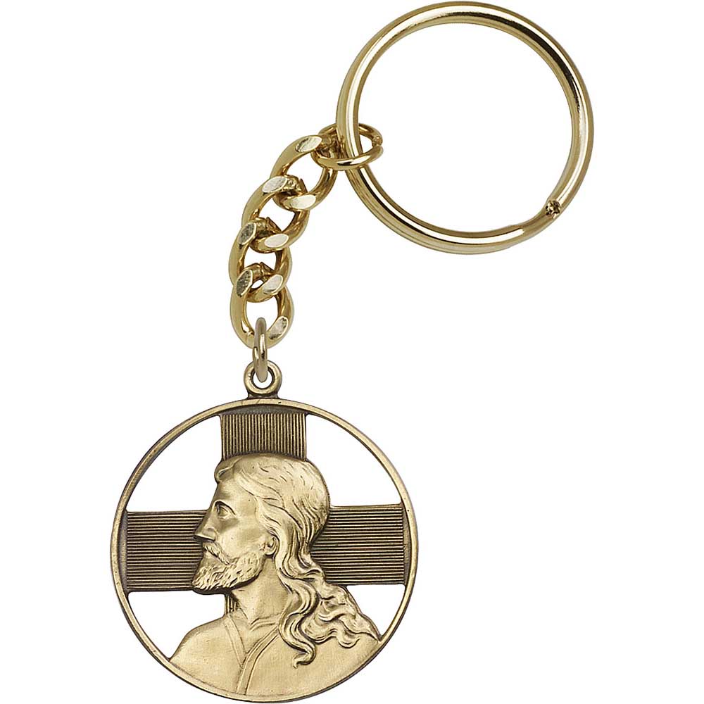 Antique Gold Christ Keychain - 5848
