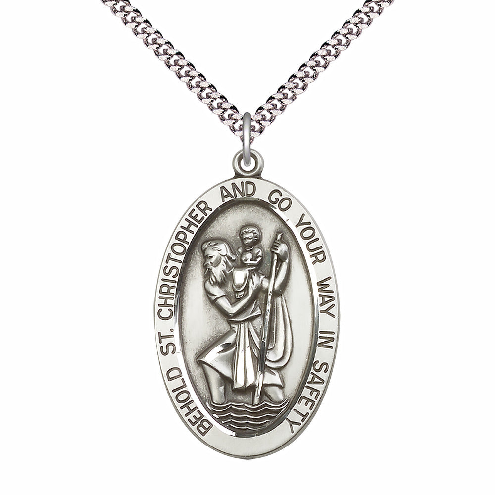 Sterling Silver Saint Christopher Pendant - 5851SS
