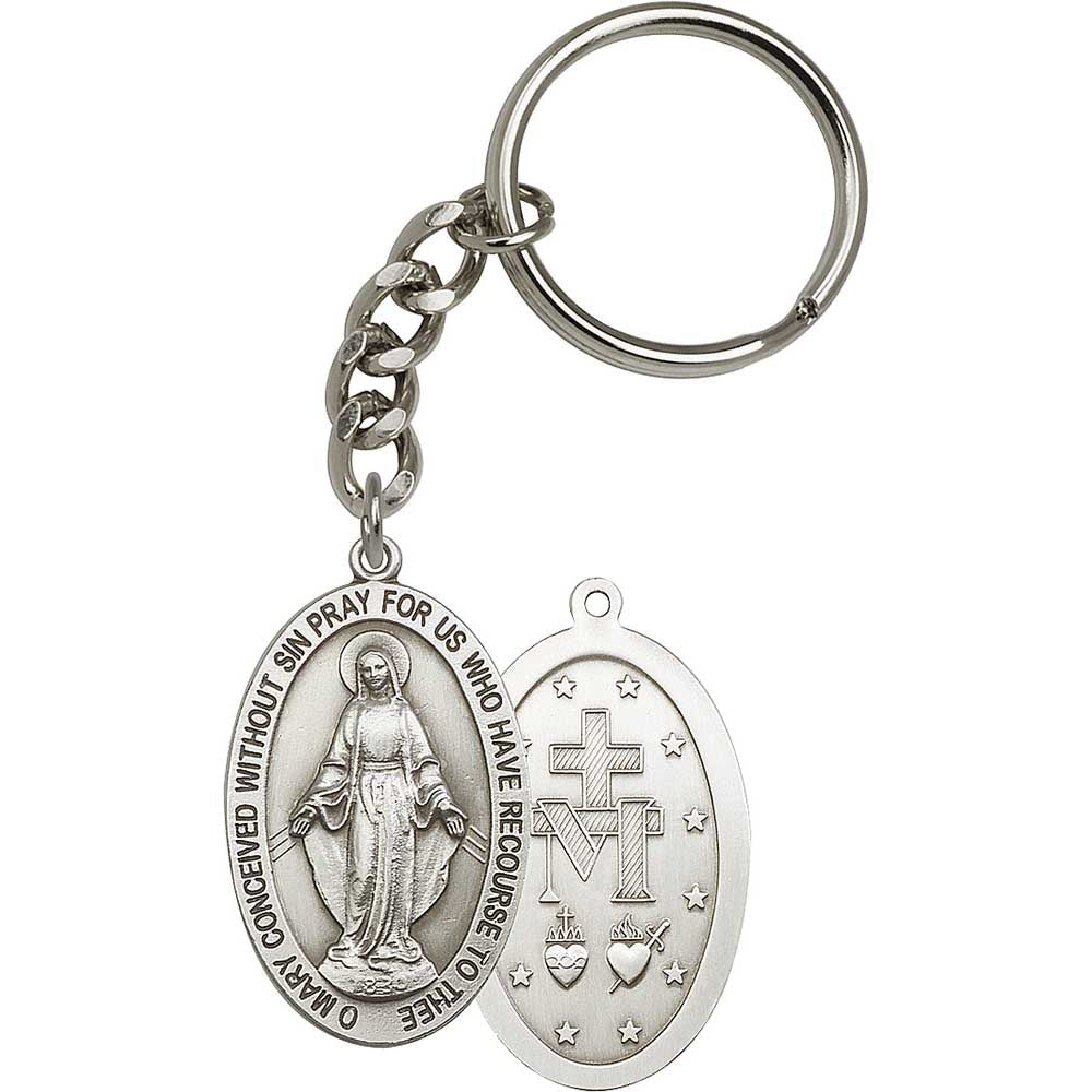 Antique Silver Miraculous Keychain - 5852