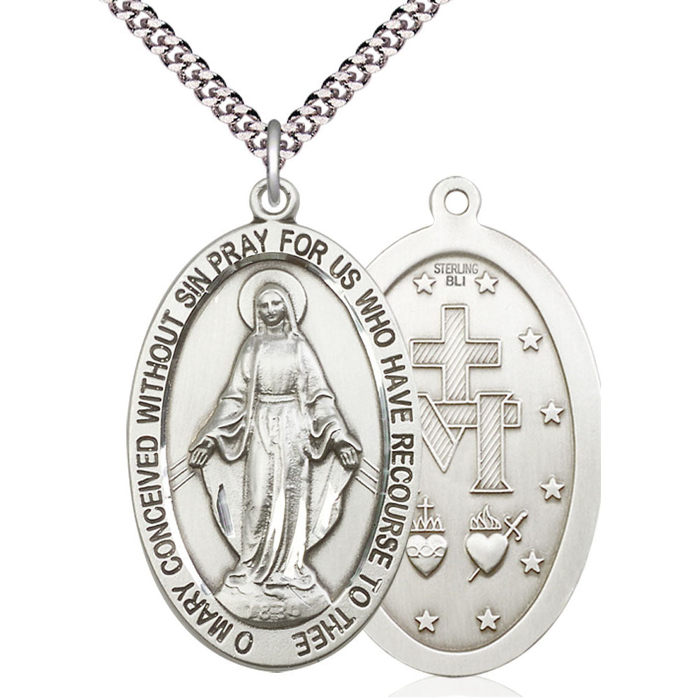 Sterling Silver Miraculous Pendant - 5852SS