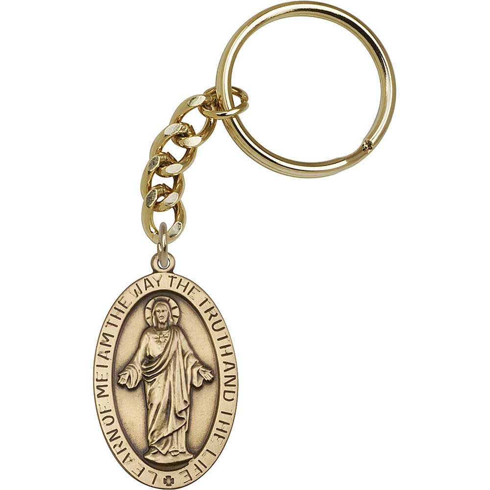 Antique Gold Scapular Keychain - 5853