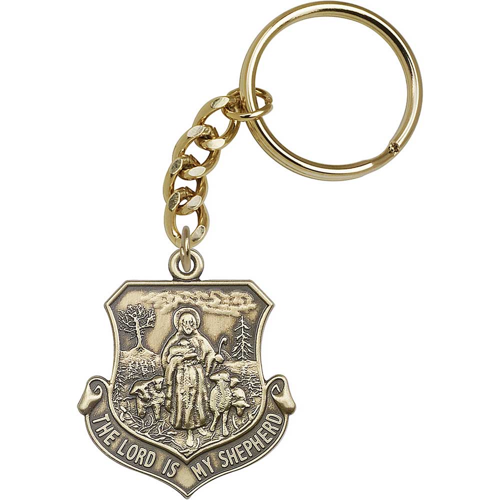 Antique Gold Lord Is My Shepherd Keychain - 5864