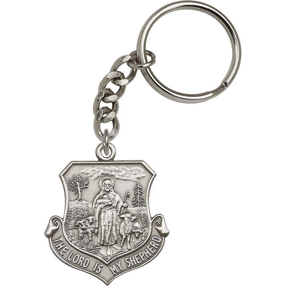 Antique Silver Lord Is My Shepherd Keychain - 5864