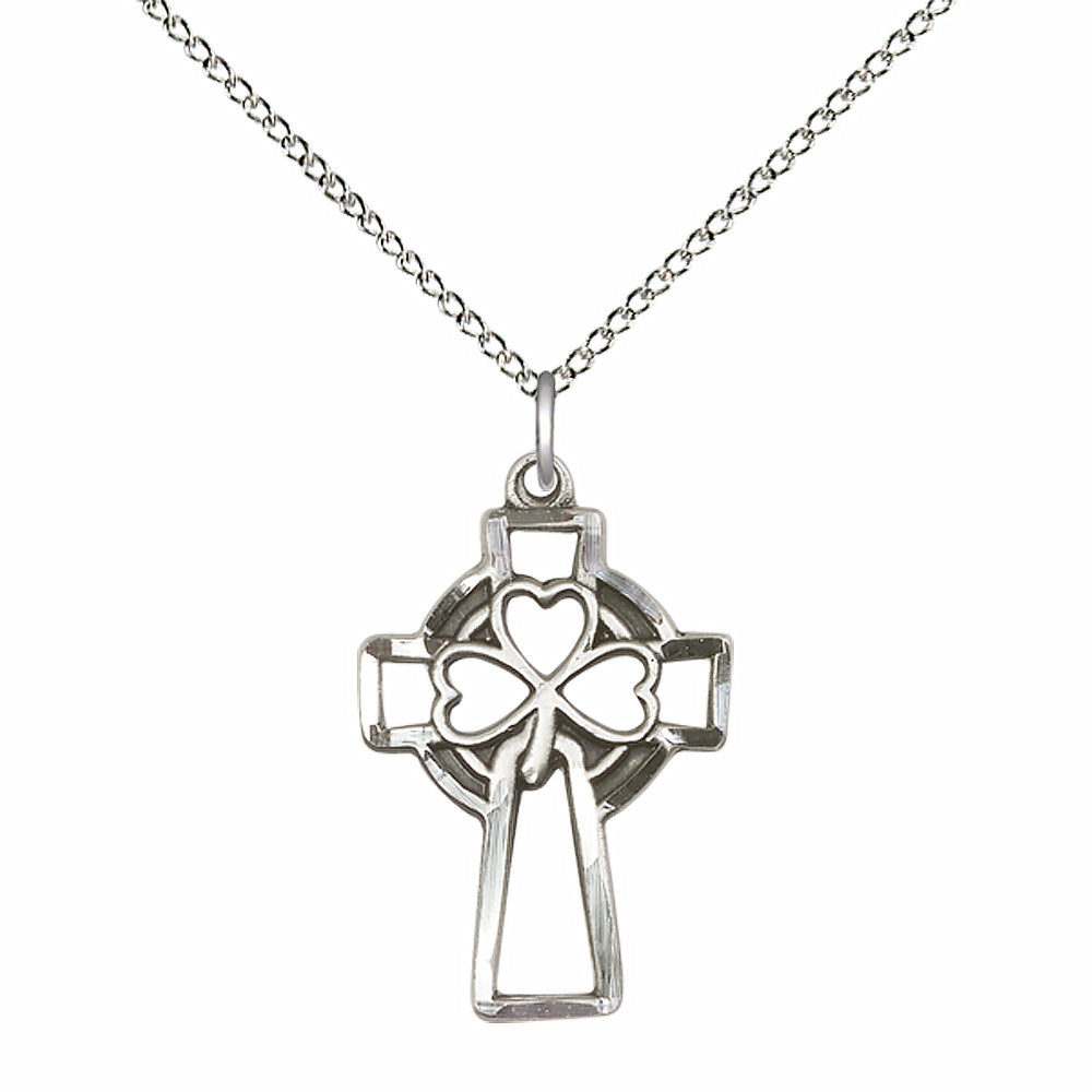 Sterling Silver Shamrock Cross Pendant - 5999SS