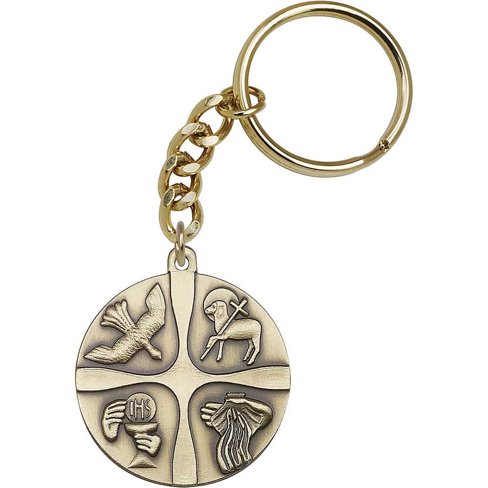 Antique Gold Christian Life Keychain - 6047