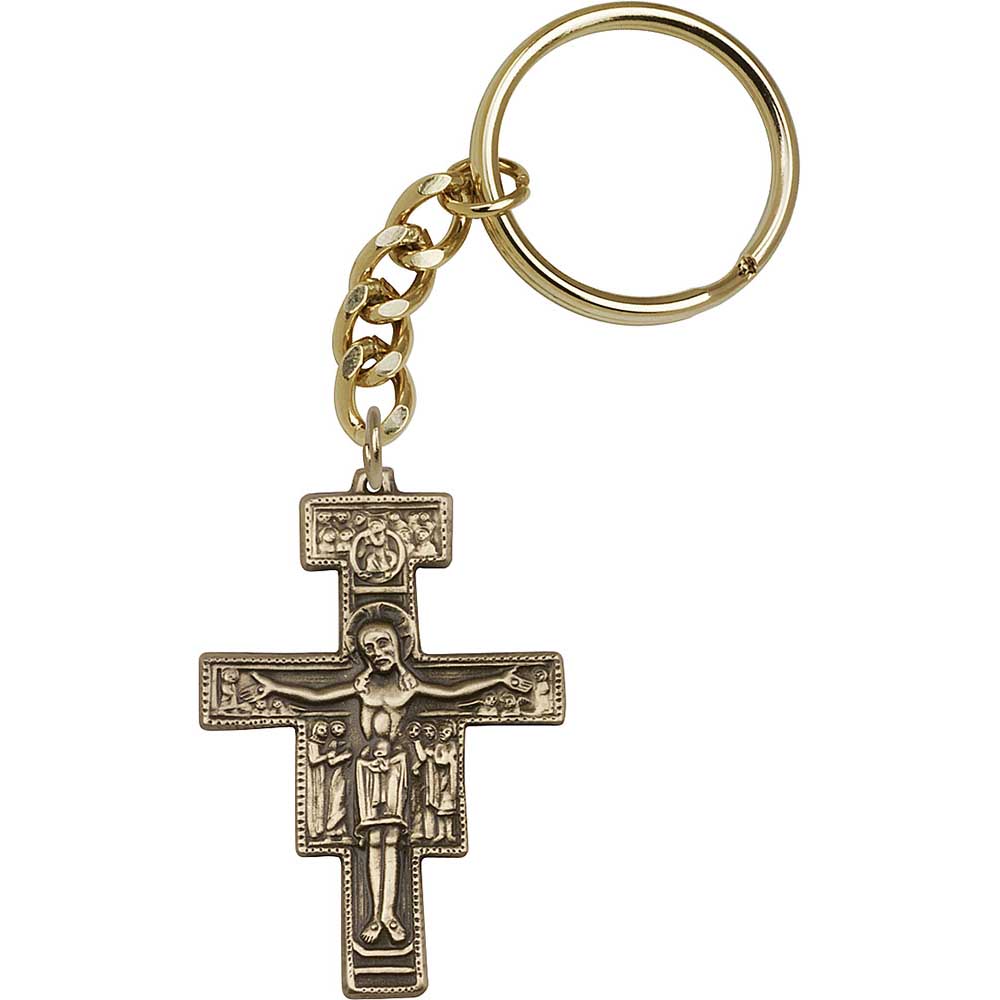 Antique Gold San Damiano Keychain - 6070
