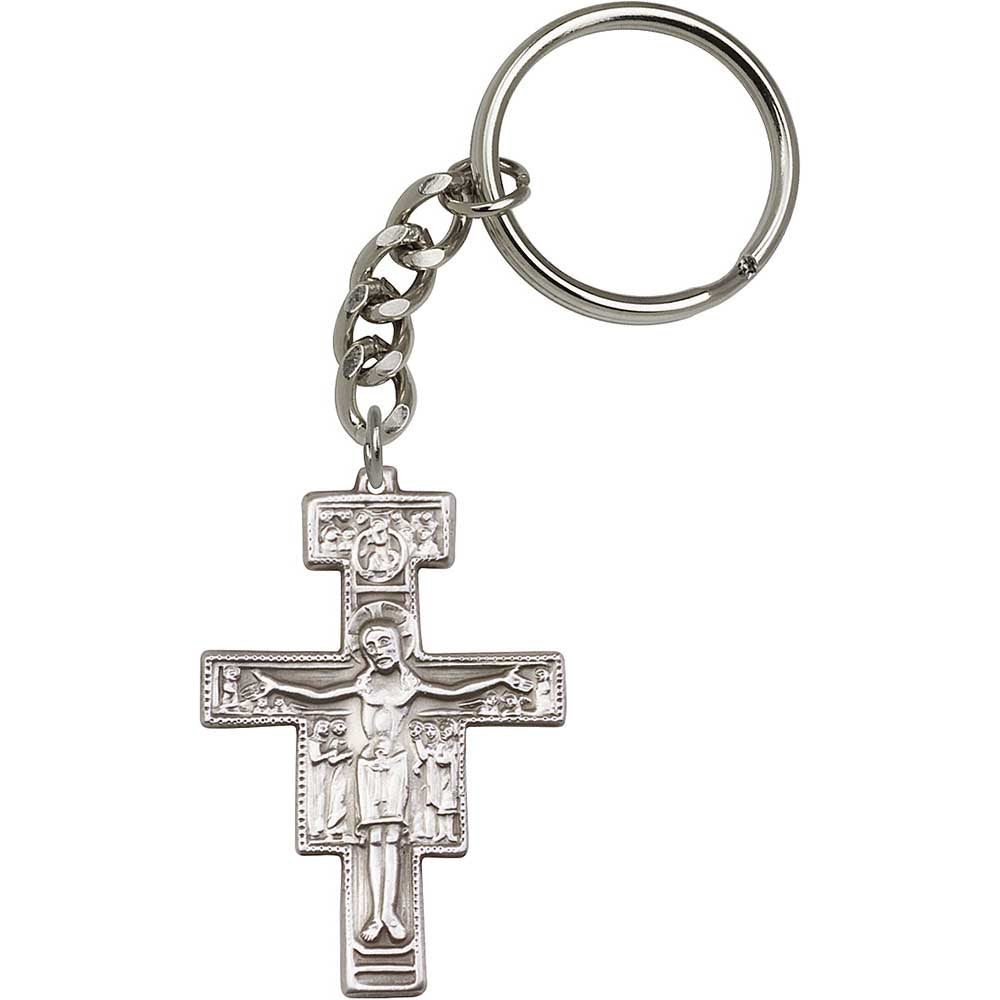 Antique Silver San Damiano Keychain - 6070