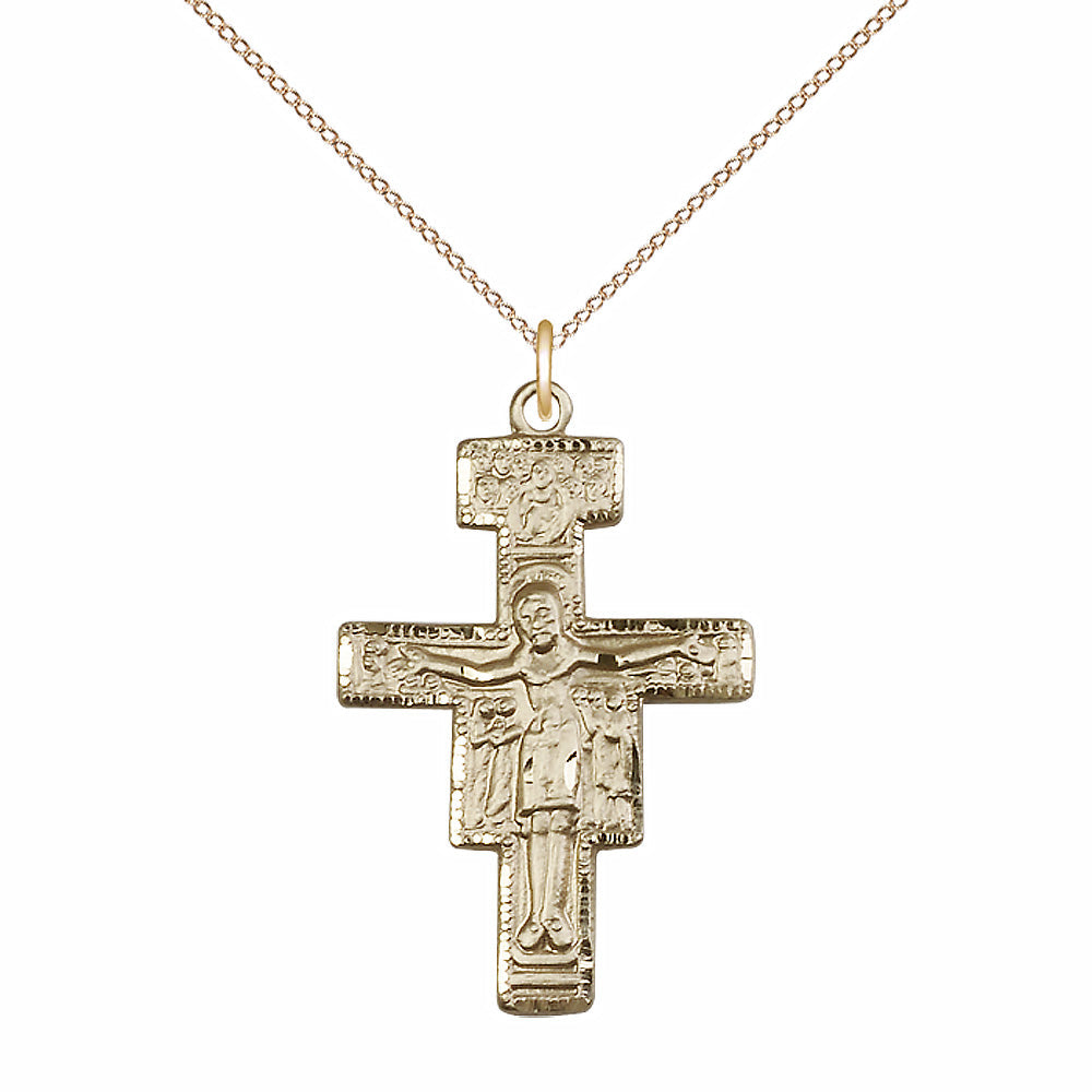 Gold Filled San Damiano Crucifix Pendant - 6077GF