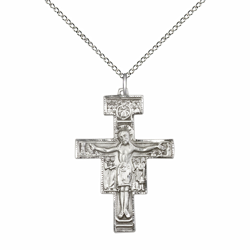 Sterling Silver San Damiano Crucifix Pendant - 6077SS