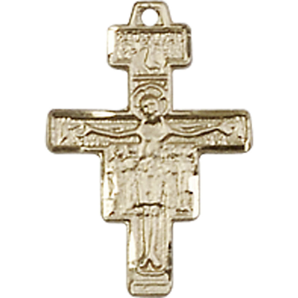14kt Gold San Damiano Crucifix Pendant - 6078KT