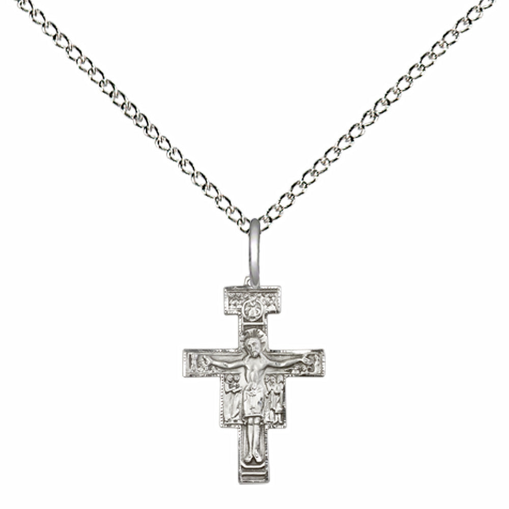 Sterling Silver San Damiano Crucifix Pendant - 6078SS