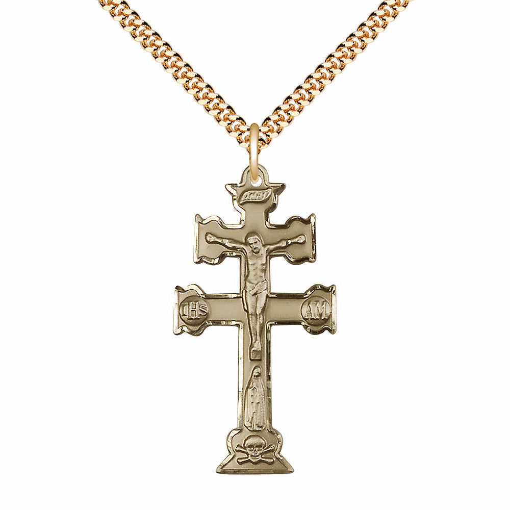 Gold Filled Caravaca Crucifix Pendant - 6084GF