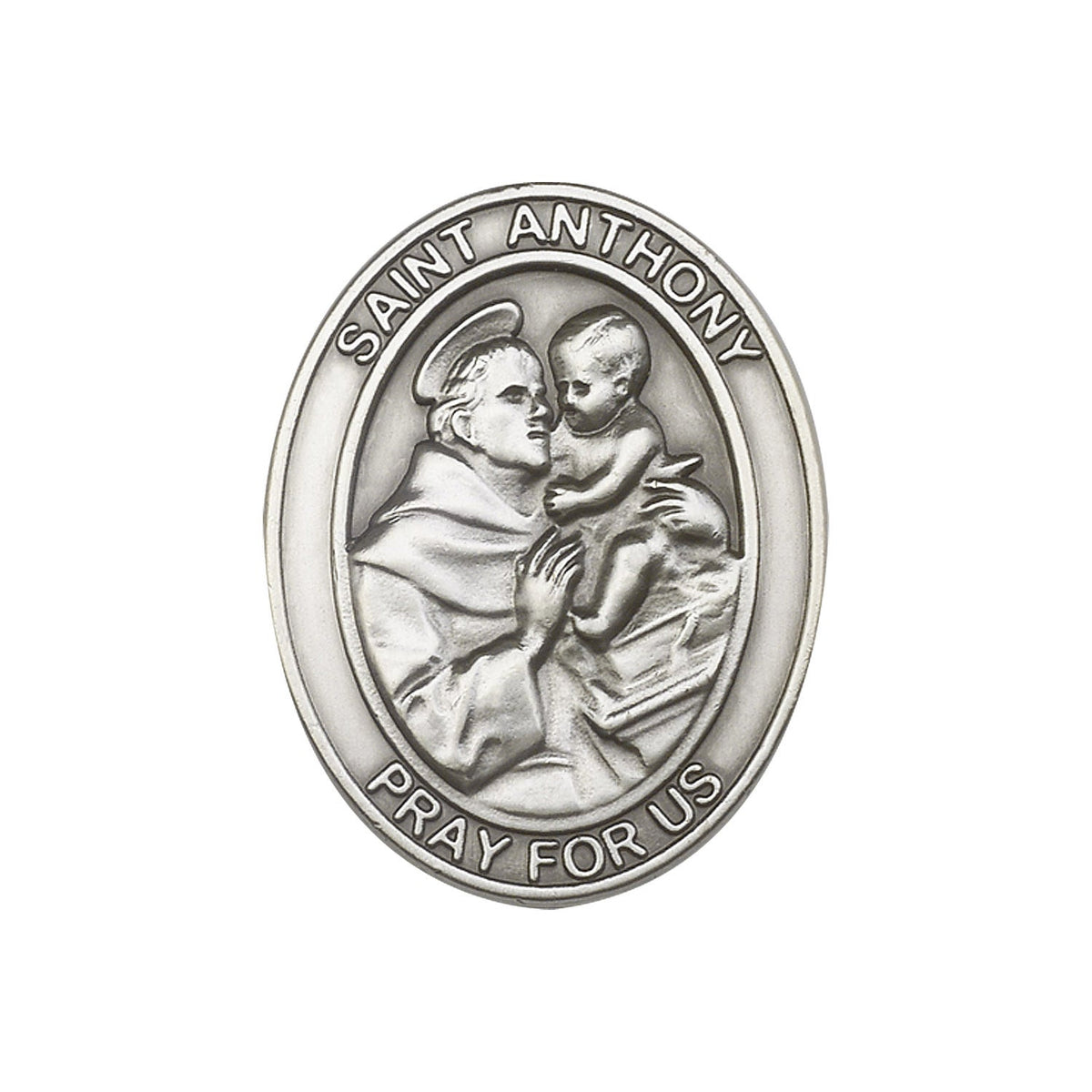 Antique Silver St. Anthony Visor Clip - 6704V