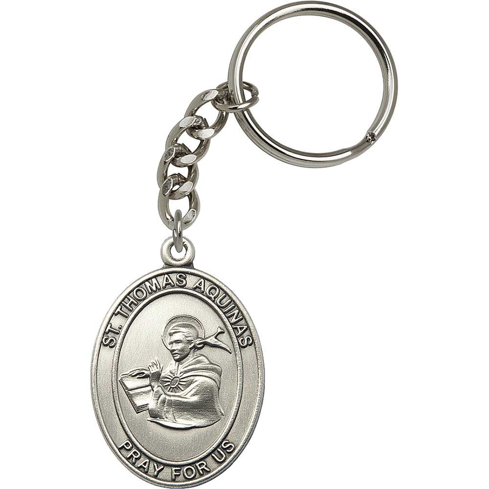 Silver Oxide St. Thomas Aquinas Keychain - 6707