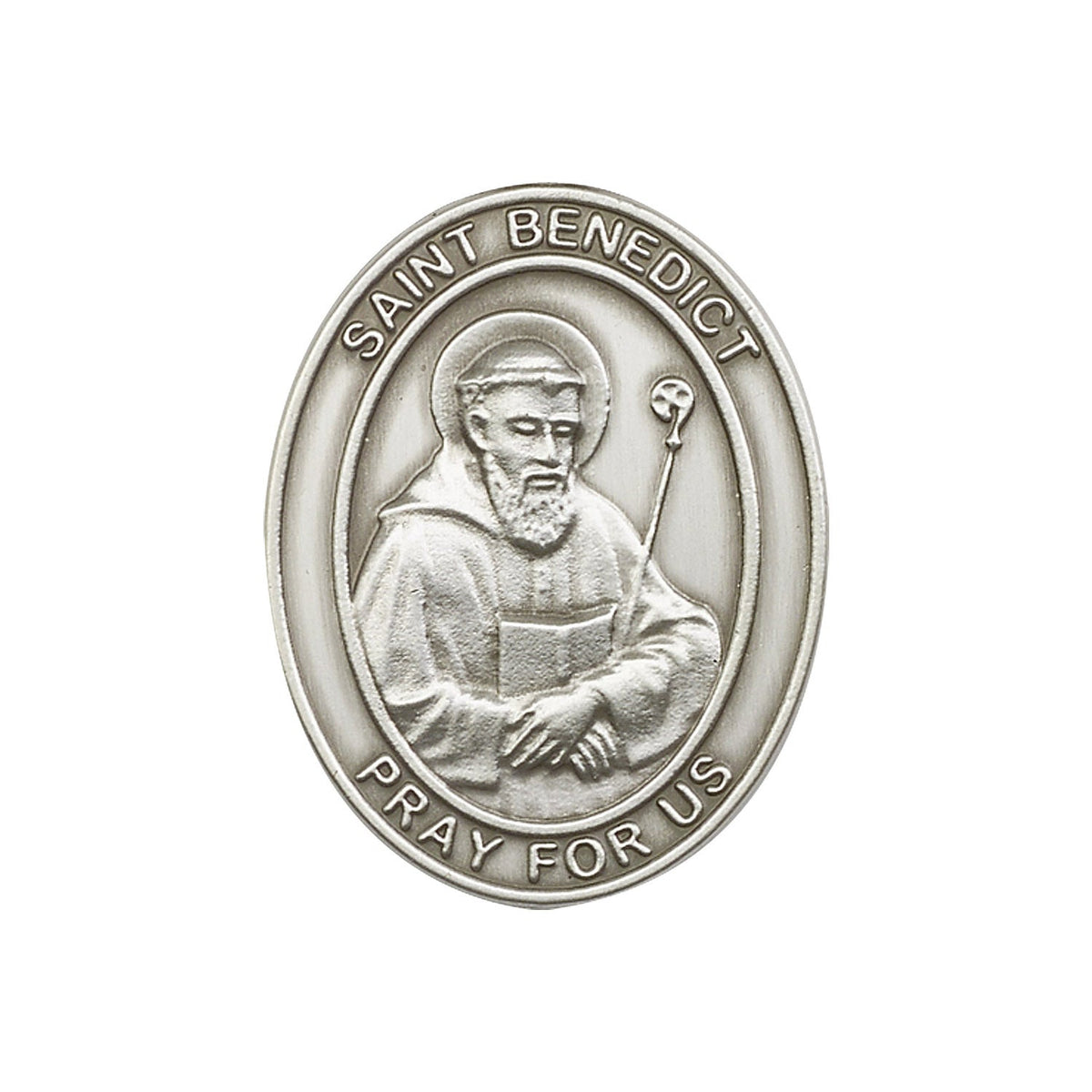Antique Silver St. Benedict Visor Clip - 6708V