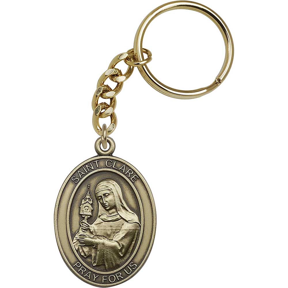 Antique Gold St. Clare Keychain - 6728