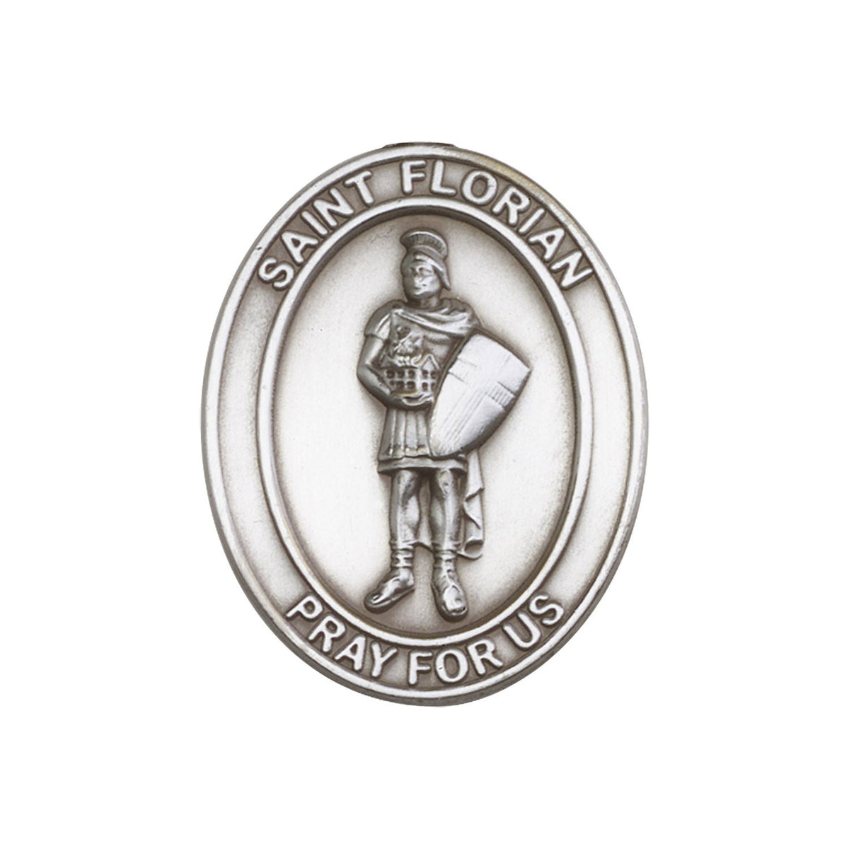 Antique Silver St. Florian Visor Clip - 6734V
